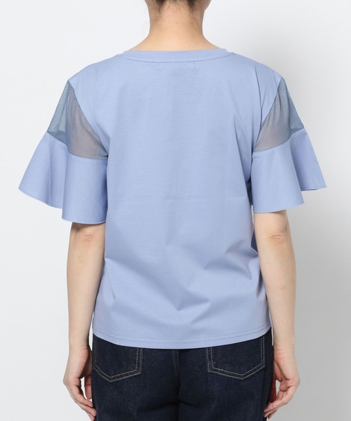 mysty woman(ミスティウーマン)の「【WEB限定復刻!】シアーショルダー切り替えプルオーバー 452209(Tシャツ/カットソー・レディース・オフホワイト/ブラック/ライトブルー/ライトグリーン・FREE)」の14枚目の写真