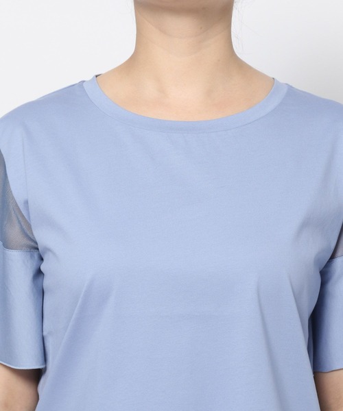 mysty woman(ミスティウーマン)の「【WEB限定復刻!】シアーショルダー切り替えプルオーバー 452209(Tシャツ/カットソー・レディース・オフホワイト/ブラック/ライトブルー/ライトグリーン・FREE)」の16枚目の写真