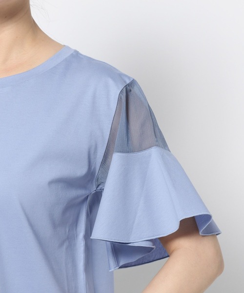 mysty woman(ミスティウーマン)の「【WEB限定復刻!】シアーショルダー切り替えプルオーバー 452209(Tシャツ/カットソー・レディース・オフホワイト/ブラック/ライトブルー/ライトグリーン・FREE)」の17枚目の写真