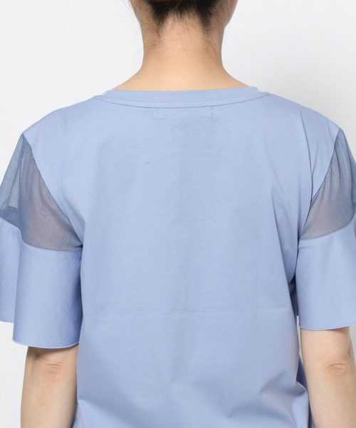 mysty woman(ミスティウーマン)の「【WEB限定復刻!】シアーショルダー切り替えプルオーバー 452209(Tシャツ/カットソー・レディース・オフホワイト/ブラック/ライトブルー/ライトグリーン・FREE)」の15枚目の写真