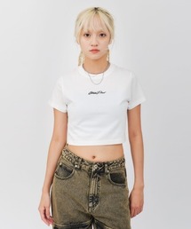 atmos pink Classic Embroidery Logo Short T-shirt / アトモス ピンク クラシック エンブロイダリー ロゴ ショート ティーシャツ
