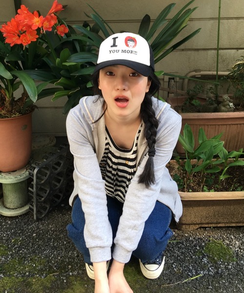INTER FACTORY(インターファクトリー)の「hannah - nard girl cap made in INTERFACTORY(キャップ・レディース・ブラック/ライトブルー・FREE)」の6枚目の写真