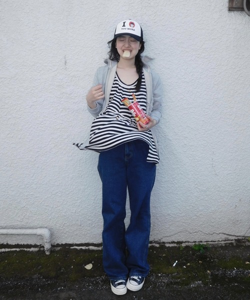 INTER FACTORY(インターファクトリー)の「hannah - nard girl cap made in INTERFACTORY(キャップ・レディース・ブラック/ライトブルー・FREE)」の8枚目の写真