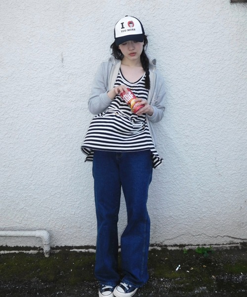 INTER FACTORY(インターファクトリー)の「hannah - nard girl cap made in INTERFACTORY(キャップ・レディース・ブラック/ライトブルー・FREE)」の9枚目の写真