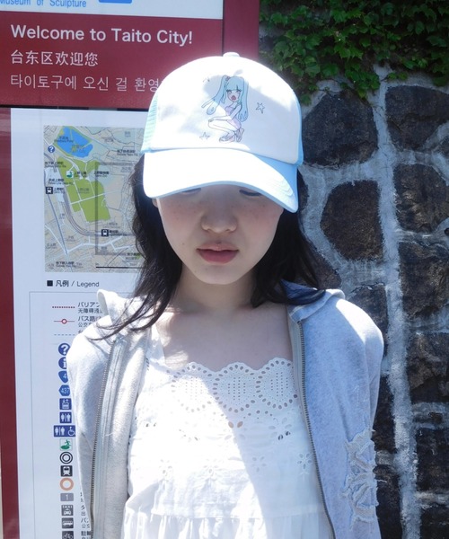 INTER FACTORY(インターファクトリー)の「hannah - nard girl cap made in INTERFACTORY(キャップ・レディース・ブラック/ライトブルー・FREE)」の22枚目の写真