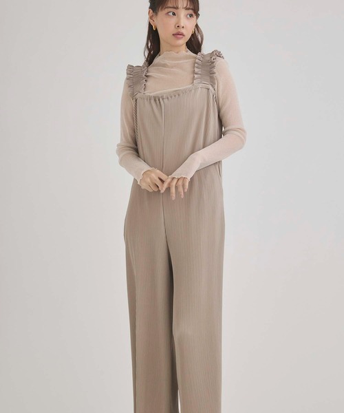 fifth（フィフス）の「サスフリルオールインワン（つなぎ/オールインワン・レディース・ブラック/グレイッシュベージュ/チャコールグレー・M）」の3枚目の写真