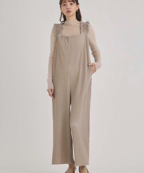 fifth（フィフス）の「サスフリルオールインワン（つなぎ/オールインワン・レディース・ブラック/グレイッシュベージュ/チャコールグレー・M）」の9枚目の写真