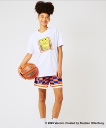 SPALDING（スポルディング）の「【SPALDING/スポルディング】Tシャツ スポンジ・ボブ チェッカーフラッグ/スポンジボブコラボ吸水速乾UVカット半袖Tシャツ（Tシャツ/カットソー・メンズ）」