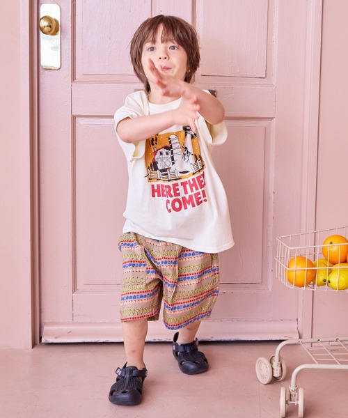 Life Support Products（ライフサポートプロダクツ）の「ポプリン総柄ベイカーショートパンツ（その他パンツ・キッズ・ベージュ/ライトブルー/ピンク/オフホワイト/レッド/チャコール・100/80/120/110/90/150/140/95/130）」の9枚目の写真