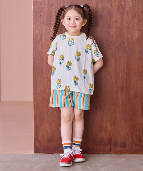 Life Support Products（ライフサポートプロダクツ）の「ポプリン総柄ベイカーショートパンツ（その他パンツ・キッズ・ベージュ/ライトブルー/ピンク/オフホワイト/レッド/チャコール・100/80/120/110/90/150/140/95/130）」の18枚目の写真