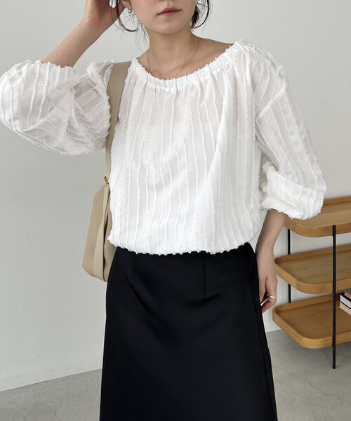 CAPRICIEUX LE'MAGE カットオフホックシャツ　アイボリー CAPRICIEUX LE'MAGE カットオフホックシャツ アイボリー