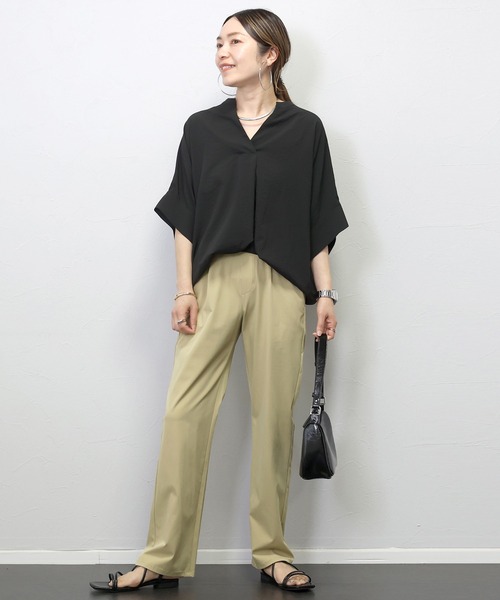 Aletta vita(アレッタビータ)の「【接触冷感】軽量ストレッチストレートパンツ(その他パンツ・レディース・ブラック/ベージュ・S/M/L)」の22枚目の写真