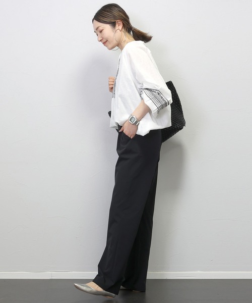 Aletta vita(アレッタビータ)の「【接触冷感】軽量ストレッチストレートパンツ(その他パンツ・レディース・ブラック/ベージュ・S/M/L)」の10枚目の写真