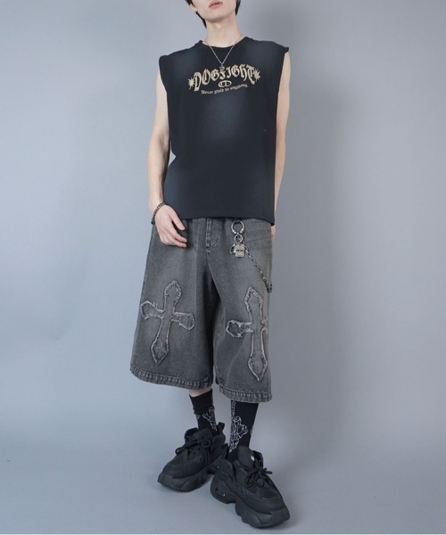 セール】ヴィンテージ加工バギーデニムジョーツ/クロス（デニムパンツ