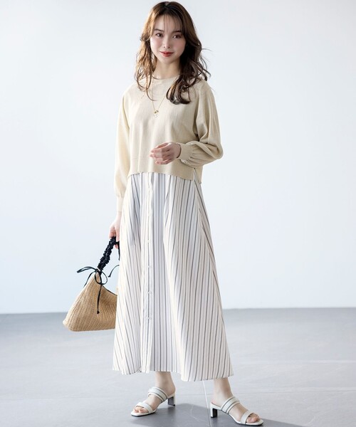 セール】【2SET】シャツワンピ × ニット セット（ワンピース