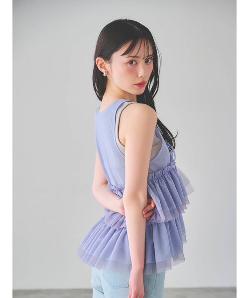 dazzlin（ダズリン）の「ティアードチュールチュニック（シャツ/ブラウス・レディース・ブラック/ブルー/アイボリー・FREE）」の7枚目の写真