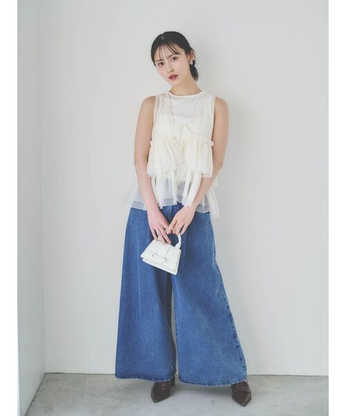 dazzlin（ダズリン）の「ティアードチュールチュニック（シャツ/ブラウス・レディース・ブラック/ブルー/アイボリー・FREE）」の5枚目の写真