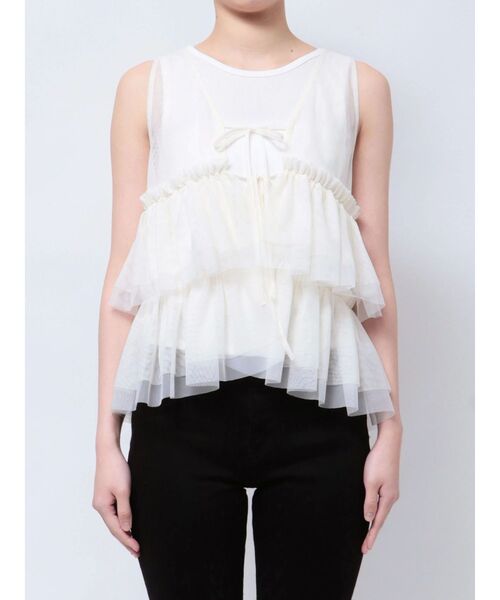 dazzlin（ダズリン）の「ティアードチュールチュニック（シャツ/ブラウス・レディース・ブラック/ブルー/アイボリー・FREE）」の16枚目の写真