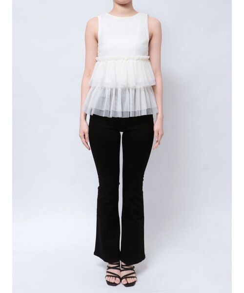 dazzlin（ダズリン）の「ティアードチュールチュニック（シャツ/ブラウス・レディース・ブラック/ブルー/アイボリー・FREE）」の11枚目の写真