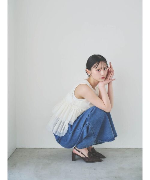 dazzlin（ダズリン）の「ティアードチュールチュニック（シャツ/ブラウス・レディース・ブラック/ブルー/アイボリー・FREE）」の2枚目の写真