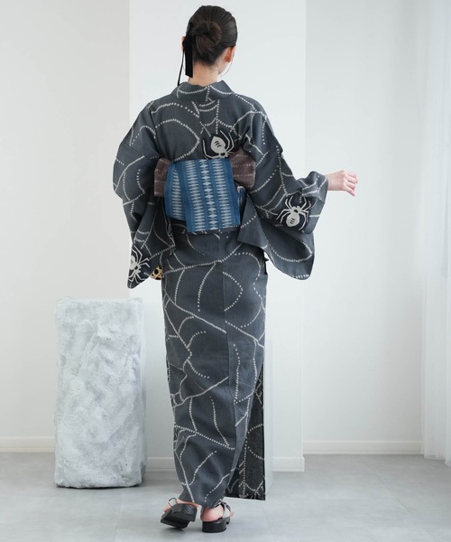 ✨️未使用品✨️ ♦︎綿麻 浴衣♦︎ クレマチス つやび×雅姫 藤紫 クレマチス 綿麻 注染 浴衣 | 和gen