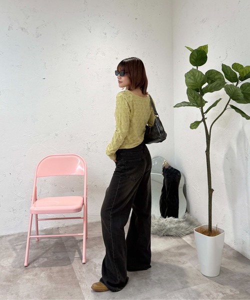 sedacle girl(セダクルガール)の「ウエストレースアップデニム(デニムパンツ・レディース・ブラック/ブラウン・MEDIUM/SMALL)」の14枚目の写真