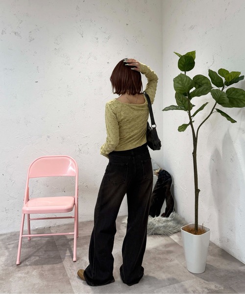 sedacle girl(セダクルガール)の「ウエストレースアップデニム(デニムパンツ・レディース・ブラック/ブラウン・MEDIUM/SMALL)」の15枚目の写真