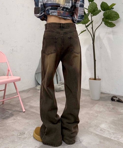 sedacle girl(セダクルガール)の「ウエストレースアップデニム(デニムパンツ・レディース・ブラック/ブラウン・MEDIUM/SMALL)」の22枚目の写真