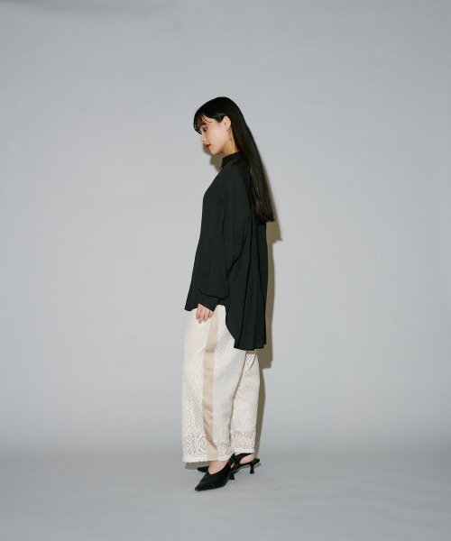 新品¥38,500タグ付き♡2024Rene ベロアパンツ(ラテ) セール】ブロックレースサイドラインパンツ（その他パンツ