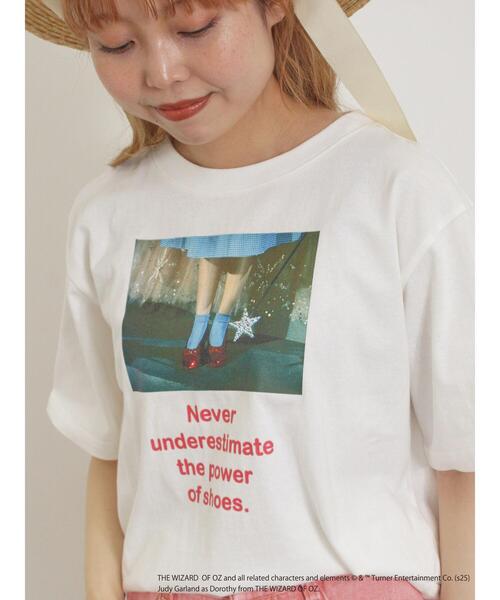 Samansa Mos2（サマンサ モスモス）の「【オズの魔法使/赤い靴】プリントTシャツ（Tシャツ/カットソー・レディース・オフホワイト/ピンク・F）」の5枚目の写真