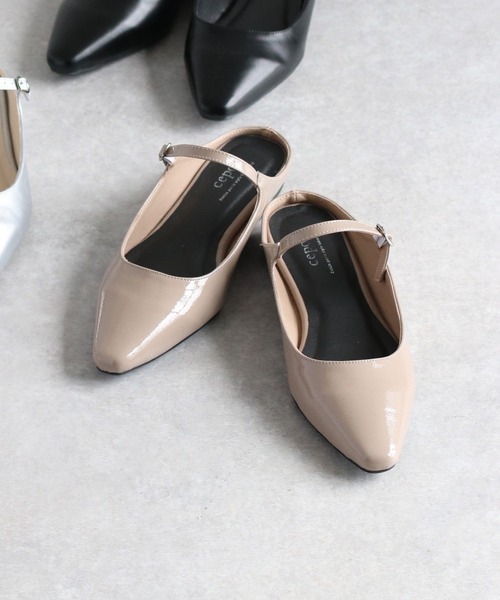 cepo(セポ)の「ストラップミュールフラットパンプス(パンプス・レディース・シルバー/ブラック/ベージュ・M/L)」の2枚目の写真