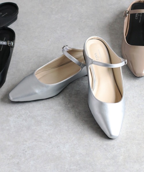 cepo(セポ)の「ストラップミュールフラットパンプス(パンプス・レディース・シルバー/ブラック/ベージュ・M/L)」の3枚目の写真