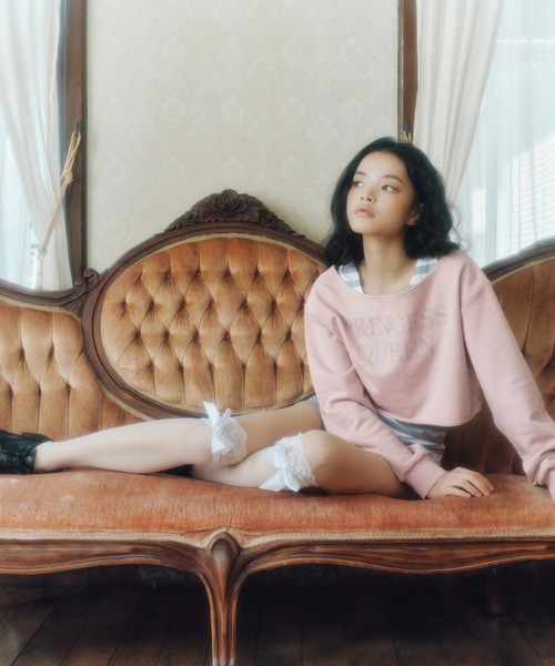 FCMM(エフシーエムエム)の「【日本限定】LEYERD OFF SHOLLDER CREWNECK / レイヤードオフショルダークルーネック(Tシャツ/カットソー・レディース・ブラック/ピンク・MEDIUM/SMALL)」の11枚目の写真