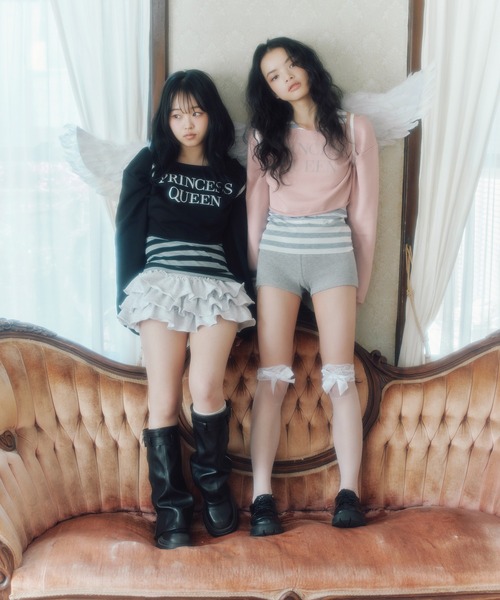 FCMM(エフシーエムエム)の「【日本限定】LEYERD OFF SHOLLDER CREWNECK / レイヤードオフショルダークルーネック(Tシャツ/カットソー・レディース・ブラック/ピンク・MEDIUM/SMALL)」の15枚目の写真