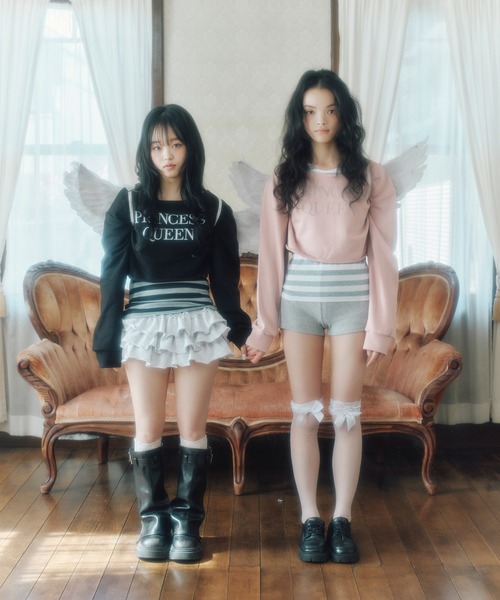 FCMM(エフシーエムエム)の「【日本限定】LEYERD OFF SHOLLDER CREWNECK / レイヤードオフショルダークルーネック(Tシャツ/カットソー・レディース・ブラック/ピンク・MEDIUM/SMALL)」の16枚目の写真