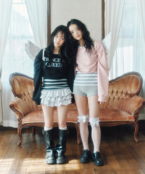 FCMM(エフシーエムエム)の「【日本限定】LEYERD OFF SHOLLDER CREWNECK / レイヤードオフショルダークルーネック(Tシャツ/カットソー・レディース・ブラック/ピンク・MEDIUM/SMALL)」の17枚目の写真