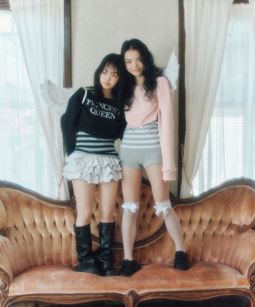 FCMM(エフシーエムエム)の「【日本限定】LEYERD OFF SHOLLDER CREWNECK / レイヤードオフショルダークルーネック(Tシャツ/カットソー・レディース・ブラック/ピンク・MEDIUM/SMALL)」の21枚目の写真