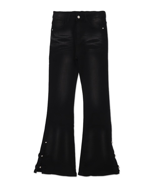 dispark（ディスパーク）の「DISPARK/デザインスリットストレッチフレアデニム（デニムパンツ・レディース・ブラック/ライトインディゴブルー・MEDIUM/SMALL）」の13枚目の写真