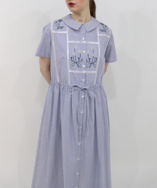 haupia(ハウピア)の「YARD【シャツワンピース】(シャツワンピース・レディース・ネイビー/ブルー系/ホワイト×ブルー・MEDIUM)」の3枚目の写真