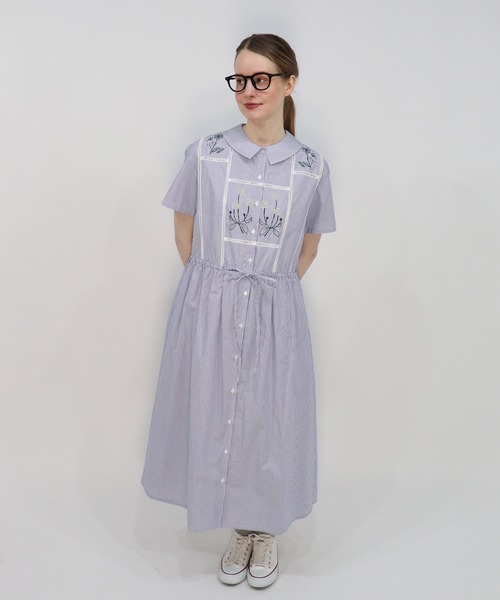 haupia(ハウピア)の「YARD【シャツワンピース】(シャツワンピース・レディース・ネイビー/ブルー系/ホワイト×ブルー・MEDIUM)」の6枚目の写真