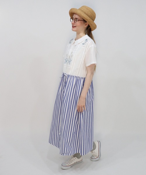 haupia(ハウピア)の「YARD【シャツワンピース】(シャツワンピース・レディース・ネイビー/ブルー系/ホワイト×ブルー・MEDIUM)」の13枚目の写真