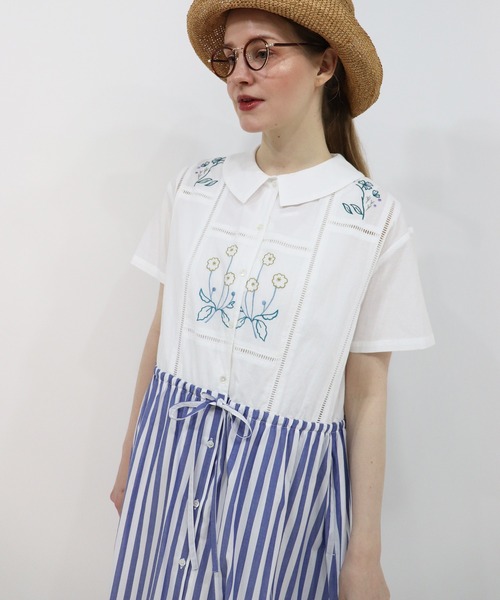 haupia(ハウピア)の「YARD【シャツワンピース】(シャツワンピース・レディース・ネイビー/ブルー系/ホワイト×ブルー・MEDIUM)」の14枚目の写真