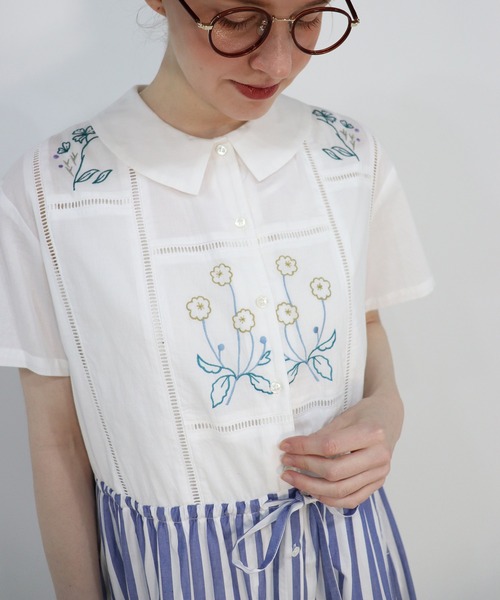 haupia(ハウピア)の「YARD【シャツワンピース】(シャツワンピース・レディース・ネイビー/ブルー系/ホワイト×ブルー・MEDIUM)」の15枚目の写真