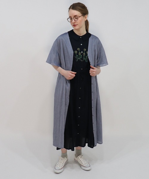 haupia(ハウピア)の「YARD【シャツワンピース】(シャツワンピース・レディース・ネイビー/ブルー系/ホワイト×ブルー・MEDIUM)」の21枚目の写真