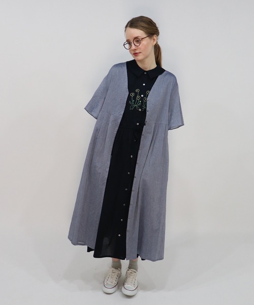 haupia(ハウピア)の「YARD【シャツワンピース】(シャツワンピース・レディース・ネイビー/ブルー系/ホワイト×ブルー・MEDIUM)」の22枚目の写真