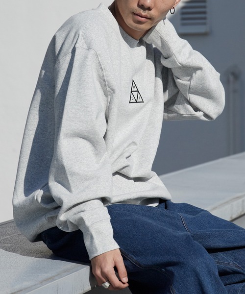 mayufuji☆ 3点 HUF/ハフ SET TRIPLE TRIANGLE CREWNECK クルーネックスウェット