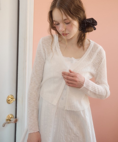 Birthday room（バースデイルーム）の「シアーボレロカーディガン/sheer bolero cardigan（カーディガン/ボレロ・レディース・ホワイト/ミント・FREE）」の5枚目の写真
