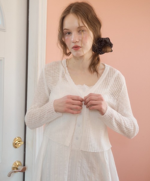 Birthday room（バースデイルーム）の「シアーボレロカーディガン/sheer bolero cardigan（カーディガン/ボレロ・レディース・ホワイト/ミント・FREE）」の7枚目の写真