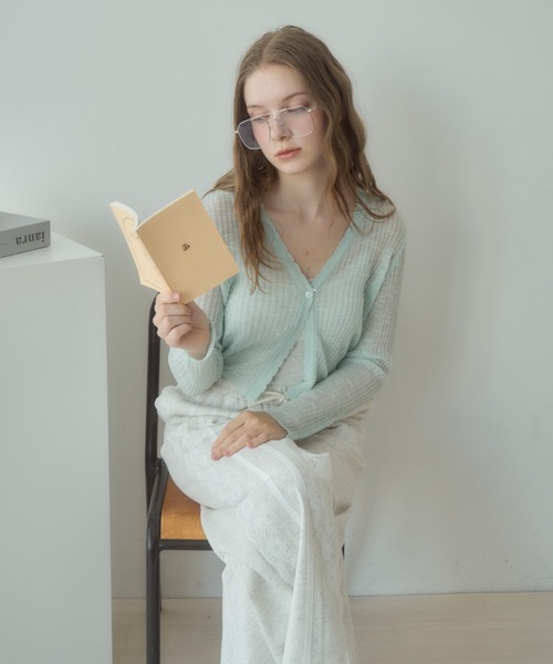 Birthday room（バースデイルーム）の「シアーボレロカーディガン/sheer bolero cardigan（カーディガン/ボレロ・レディース・ホワイト/ミント・FREE）」の22枚目の写真