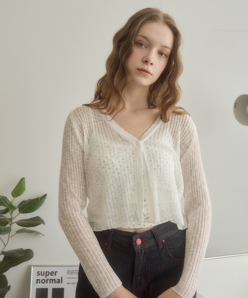 Birthday room（バースデイルーム）の「シアーボレロカーディガン/sheer bolero cardigan（カーディガン/ボレロ・レディース・ホワイト/ミント・FREE）」の17枚目の写真